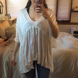 White Free People Top Cover Up Size Large